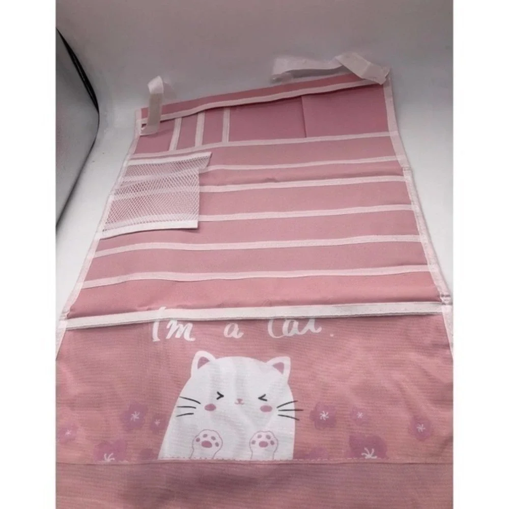 Multi-Pocket Hanging Book Bag Pink‎